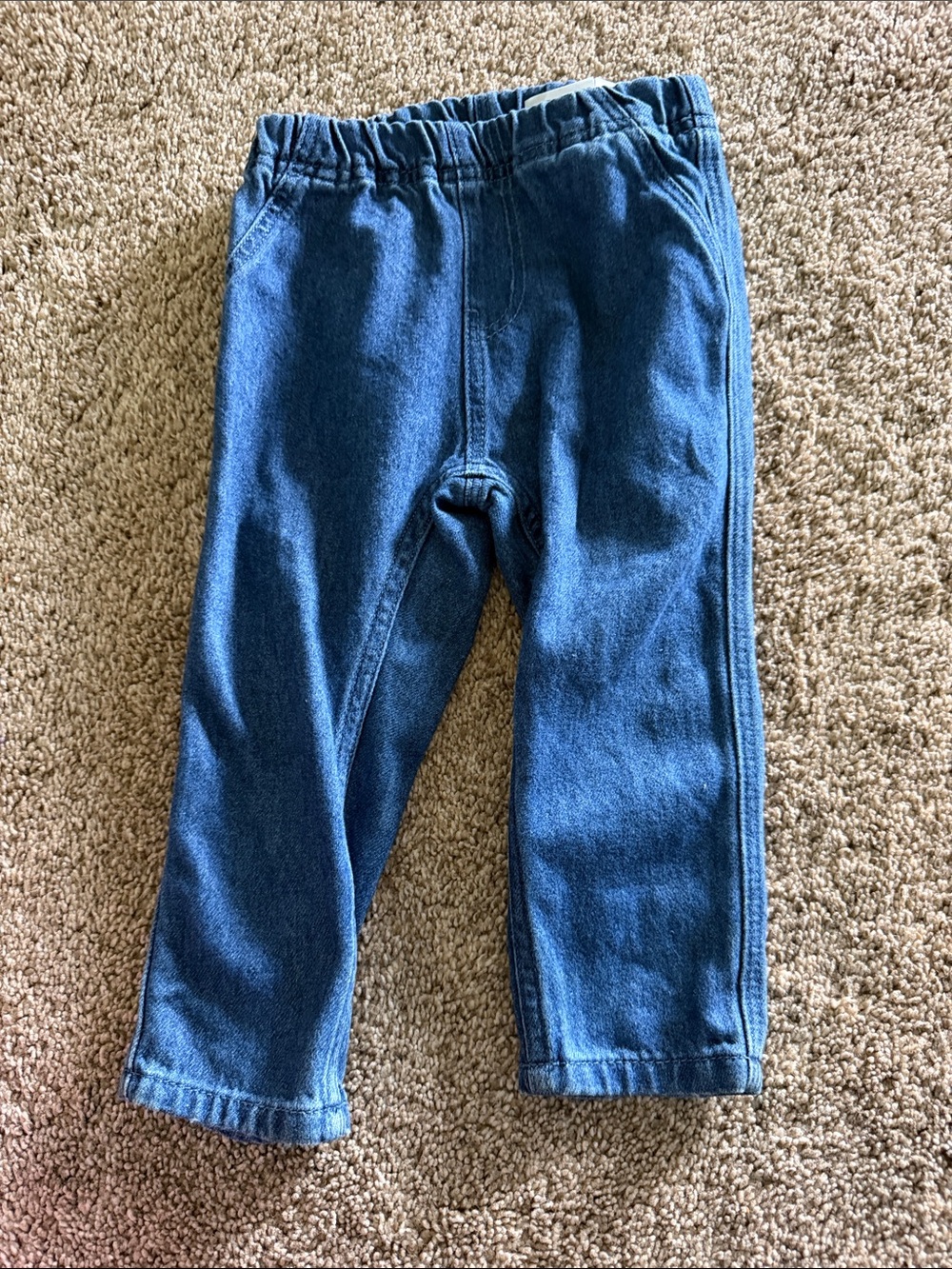 H&M Dark Blue Elastic Waist Denim Jeans for Kids